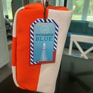 Orange and White Travel Pouch Dop Kit